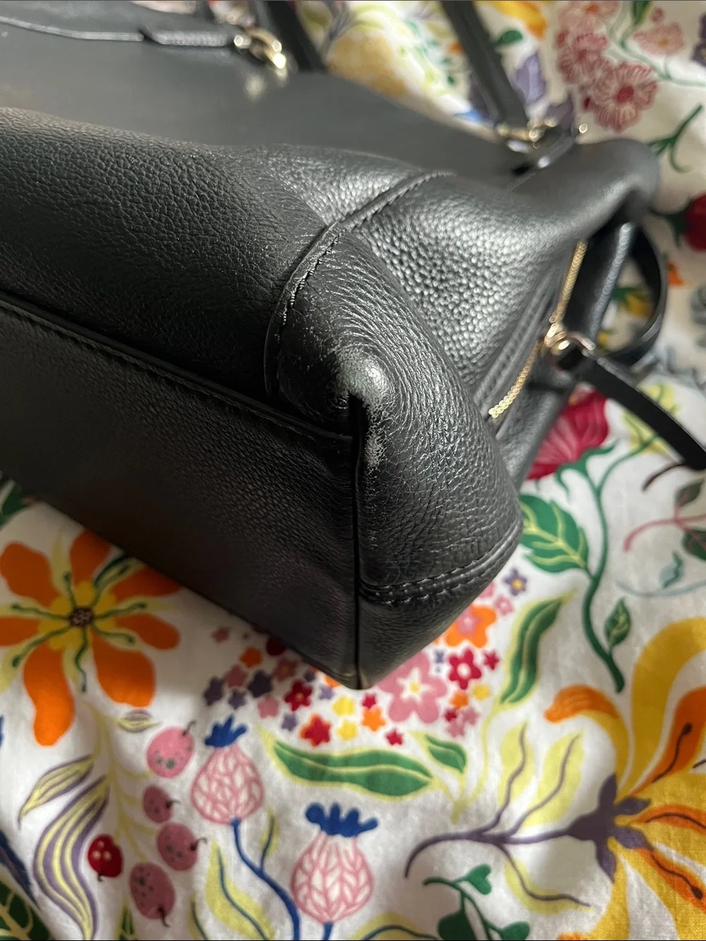 Kate Spade Black Jackson Leather Three Compartment Satchel